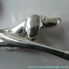 Load image into Gallery viewer, Collectable Vintage Set of SIX Silver Plate Knife Rests in the form of Running Dogs
