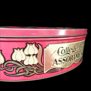 Rare Early 20th Century Art Nouveau Large Toffee Tin - College Boy Assortment by W M Livens & Co Ltd (Newcastle)