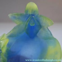 Load image into Gallery viewer, Contemporary DAUM Pate de Verre "Mini Coupelle Orchidee" Dish. BLUE. Boxed
