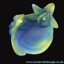 Load image into Gallery viewer, Contemporary DAUM Pate de Verre "Mini Coupelle Orchidee" Dish. BLUE. Boxed

