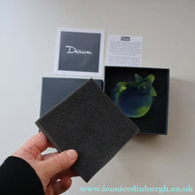 Load image into Gallery viewer, Contemporary DAUM Pate de Verre "Mini Coupelle Orchidee" Dish. BLUE. Boxed
