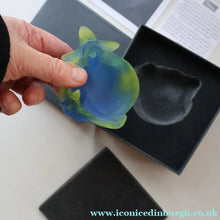 Load image into Gallery viewer, Contemporary DAUM Pate de Verre "Mini Coupelle Orchidee" Dish. BLUE. Boxed
