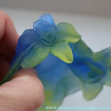 Load image into Gallery viewer, Contemporary DAUM Pate de Verre "Mini Coupelle Orchidee" Dish. BLUE. Boxed
