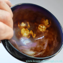 Load image into Gallery viewer, Contemporary BRITISH DESIGNER GLASS. Rare Frog Bowl by Clare Louise Henshaw c 1994 - British Glass
