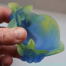 Load image into Gallery viewer, Contemporary DAUM Pate de Verre "Mini Coupelle Orchidee" Dish. BLUE. Boxed
