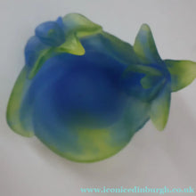 Load image into Gallery viewer, Contemporary DAUM Pate de Verre "Mini Coupelle Orchidee" Dish. BLUE. Boxed
