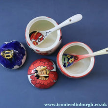 Load image into Gallery viewer, Contemporary. Decorative PAIR of Old Tupton Ware Honey Pots with Spoons
