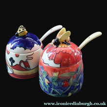 Load image into Gallery viewer, Contemporary. Decorative PAIR of Old Tupton Ware Honey Pots with Spoons
