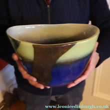 Load image into Gallery viewer, Contemporary Design. Large Stylish Lithuanian Hand-Blown Art Glass Vase Multi-Coloured with Cased Glass Interior
