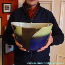 Load image into Gallery viewer, Contemporary Design. Large Stylish Lithuanian Hand-Blown Art Glass Vase Multi-Coloured with Cased Glass Interior
