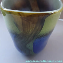 Load image into Gallery viewer, Contemporary Design. Large Stylish Lithuanian Hand-Blown Art Glass Vase Multi-Coloured with Cased Glass Interior
