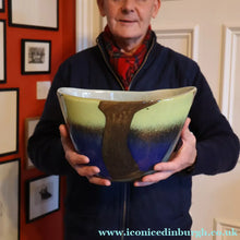 Load image into Gallery viewer, Contemporary Design. Large Stylish Lithuanian Hand-Blown Art Glass Vase Multi-Coloured with Cased Glass Interior
