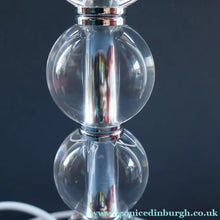 Load image into Gallery viewer, Contemporary Design. Top Quality HEATHFIELD &amp; Co PAIR of Tall Table Lamps with Columns of Cystal Balls &amp; Chrome Base
