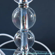 Load image into Gallery viewer, Contemporary Design. Top Quality HEATHFIELD &amp; Co PAIR of Tall Table Lamps with Columns of Cystal Balls &amp; Chrome Base
