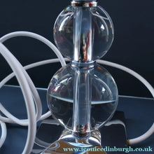 Load image into Gallery viewer, Contemporary Design. Top Quality HEATHFIELD &amp; Co PAIR of Tall Table Lamps with Columns of Cystal Balls &amp; Chrome Base
