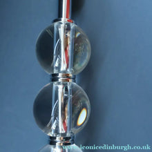 Load image into Gallery viewer, Contemporary Design. Top Quality HEATHFIELD &amp; Co PAIR of Tall Table Lamps with Columns of Cystal Balls &amp; Chrome Base
