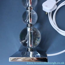 Load image into Gallery viewer, Contemporary Design. Top Quality HEATHFIELD &amp; Co PAIR of Tall Table Lamps with Columns of Cystal Balls &amp; Chrome Base
