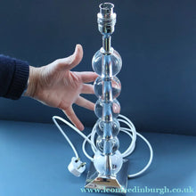 Load image into Gallery viewer, Contemporary Design. Top Quality HEATHFIELD &amp; Co PAIR of Tall Table Lamps with Columns of Cystal Balls &amp; Chrome Base
