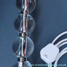 Load image into Gallery viewer, Contemporary Design. Top Quality HEATHFIELD &amp; Co PAIR of Tall Table Lamps with Columns of Cystal Balls &amp; Chrome Base
