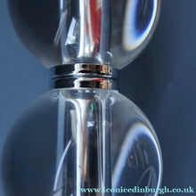 Load image into Gallery viewer, Contemporary Design. Top Quality HEATHFIELD &amp; Co PAIR of Tall Table Lamps with Columns of Cystal Balls &amp; Chrome Base
