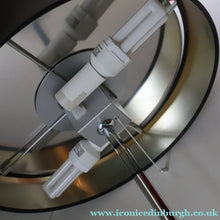 Load image into Gallery viewer, Contemporary GERMAN Design. 1980s "Hulsta" Table Lamp Black &amp; Chrome with Mirror Finishes. PAIR AVAILABLE
