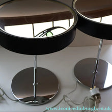 Load image into Gallery viewer, Contemporary GERMAN Design. 1980s "Hulsta" Table Lamp Black &amp; Chrome with Mirror Finishes. PAIR AVAILABLE
