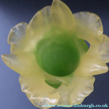 Load image into Gallery viewer, LARGE Contemporary DAUM Pate de Verre ORCHID Vase.  8 1/4 inches in height (Boxed)
