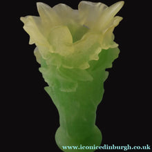 Load image into Gallery viewer, LARGE Contemporary DAUM Pate de Verre ORCHID Vase.  8 1/4 inches in height (Boxed)
