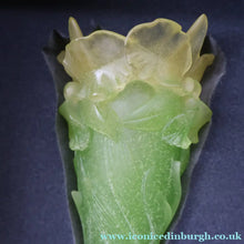Load image into Gallery viewer, LARGE Contemporary DAUM Pate de Verre ORCHID Vase.  8 1/4 inches in height (Boxed)
