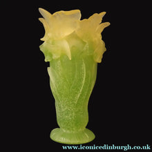 Load image into Gallery viewer, LARGE Contemporary DAUM Pate de Verre ORCHID Vase.  8 1/4 inches in height (Boxed)
