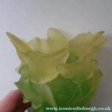 Load image into Gallery viewer, LARGE Contemporary DAUM Pate de Verre ORCHID Vase.  8 1/4 inches in height (Boxed)
