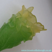 Load image into Gallery viewer, LARGE Contemporary DAUM Pate de Verre ORCHID Vase.  8 1/4 inches in height (Boxed)
