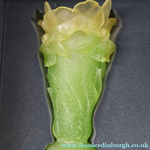 Load image into Gallery viewer, LARGE Contemporary DAUM Pate de Verre ORCHID Vase.  8 1/4 inches in height (Boxed)
