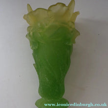 Load image into Gallery viewer, LARGE Contemporary DAUM Pate de Verre ORCHID Vase.  8 1/4 inches in height (Boxed)

