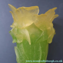 Load image into Gallery viewer, LARGE Contemporary DAUM Pate de Verre ORCHID Vase.  8 1/4 inches in height (Boxed)
