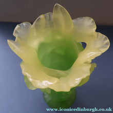 Load image into Gallery viewer, LARGE Contemporary DAUM Pate de Verre ORCHID Vase.  8 1/4 inches in height (Boxed)
