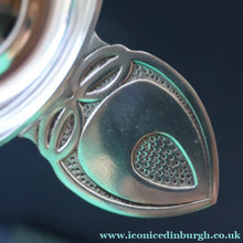 Load image into Gallery viewer, Contemporary Scottish Collectables. "Dimple" Round Hip Flask &amp; Pewter Rennie Mackintosh Quaich. Both Boxed

