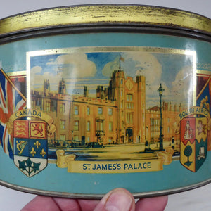 HUGE Vintage 1930s Co-op Commemorative CORONATION  Biscuit Tin for George VI and Queen Elizabeth