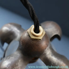Load image into Gallery viewer, Small SINGLE Copperised ART NOUVEAU Pendant Light with Frosted Glass Shade

