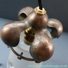Load image into Gallery viewer, Small SINGLE Copperised ART NOUVEAU Pendant Light with Frosted Glass Shade

