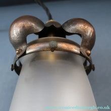 Load image into Gallery viewer, Small SINGLE Copperised ART NOUVEAU Pendant Light with Frosted Glass Shade

