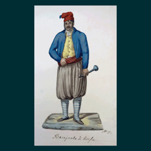 Load image into Gallery viewer, MALTESE ART. Early 19th Century Watercolour Costume Studies by Vincenzo Feneck. A Gentleman from Corfu
