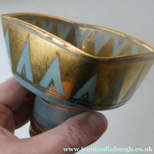 Load image into Gallery viewer, Cornish Studio Pottery. Miniature Gold Lustre PORCELAIN Footed Bowl by Mary Rich (1940 - 2022). SIGNED
