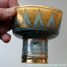 Load image into Gallery viewer, Cornish Studio Pottery. Miniature Gold Lustre PORCELAIN Footed Bowl by Mary Rich (1940 - 2022). SIGNED
