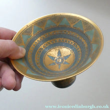 Load image into Gallery viewer, Cornish Studio Pottery. Miniature Gold Lustre PORCELAIN Footed Bowl by Mary Rich (1940 - 2022). SIGNED
