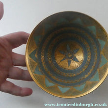 Load image into Gallery viewer, Cornish Studio Pottery. Miniature Gold Lustre PORCELAIN Footed Bowl by Mary Rich (1940 - 2022). SIGNED
