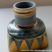 Load image into Gallery viewer, Cornish Studio Pottery. Miniature Gold Lustre PORCELAIN Footed Bowl by Mary Rich (1940 - 2022). SIGNED
