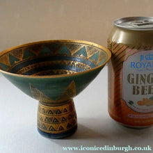 Load image into Gallery viewer, Cornish Studio Pottery. Miniature Gold Lustre PORCELAIN Footed Bowl by Mary Rich (1940 - 2022). SIGNED

