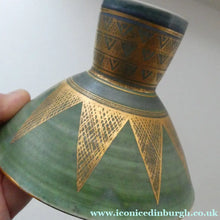 Load image into Gallery viewer, Cornish Studio Pottery. Miniature Gold Lustre PORCELAIN Footed Bowl by Mary Rich (1940 - 2022). SIGNED
