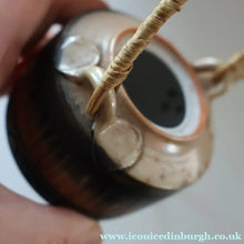 Load image into Gallery viewer, Cornish Studio Pottery. Miniature Gold Lustre PORCELAIN Tea Pot by Mary Rich (1940 - 2022)
